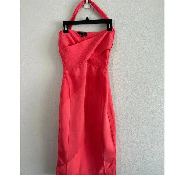 Narciso Rodriguez ribbed bodycon halter bandage dress size 42 made in Italy - Picture 1 of 9